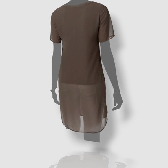 Alfani Women's Olive Green Illusion Tunic Blouse Top Size M - Picture 2 of 7